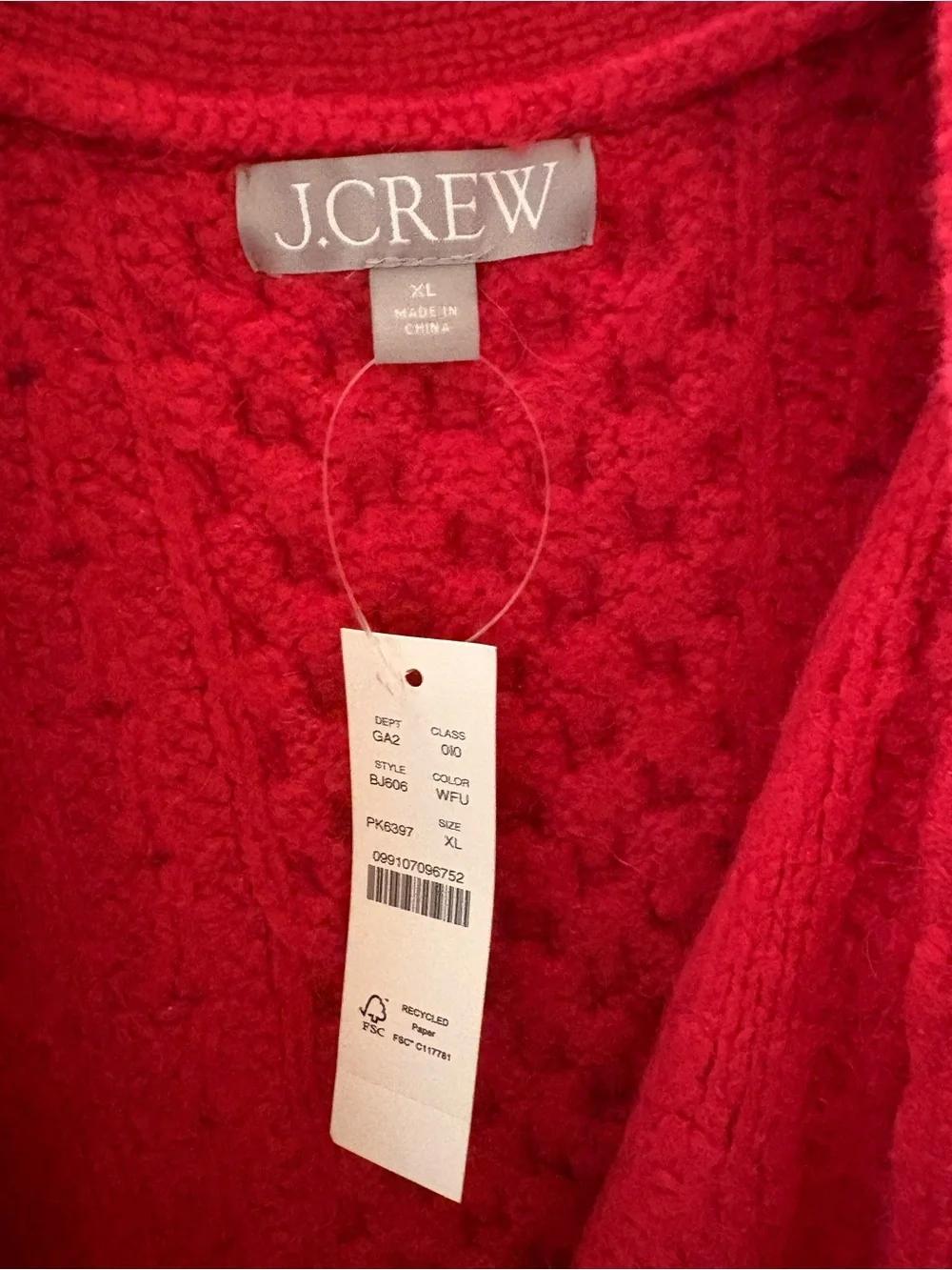 J. Crew Oversized Cable Knit Cardigan Sweater.